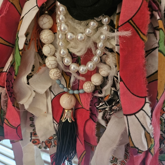 Vintage Scarf style high neck Handmade Vintage Fabric Scrap Hippie Boho Handbag - Picture 12 of 12